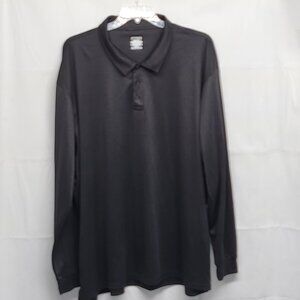 Moheen Mens Polo Shirt Cool Dri 4XL Long Sleeve Black